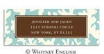 Whitney English Address Labels - Aqua Coral (Holiday) (615339)